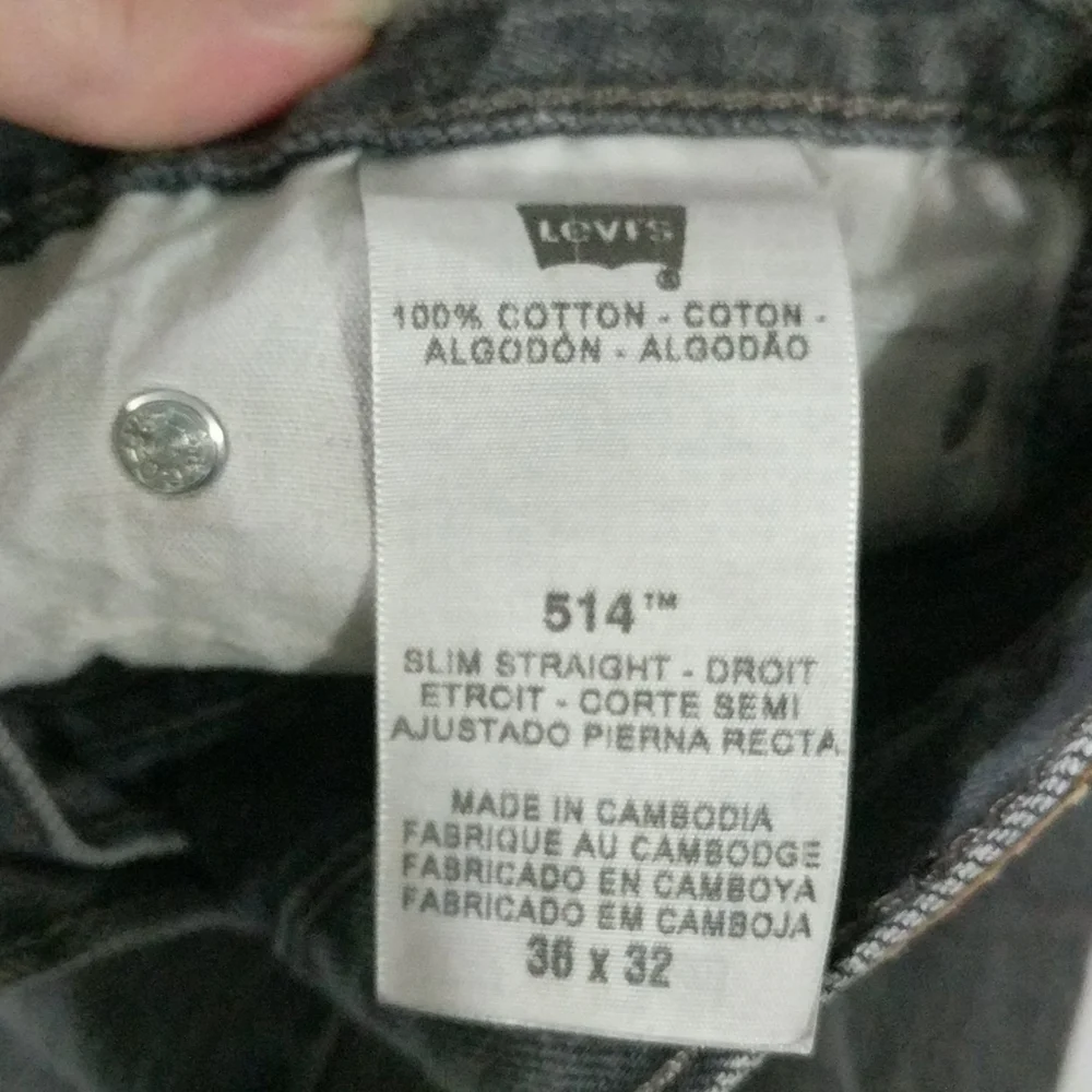 Levi's 514 Slim Straight Leg Grey - size 32 x 29